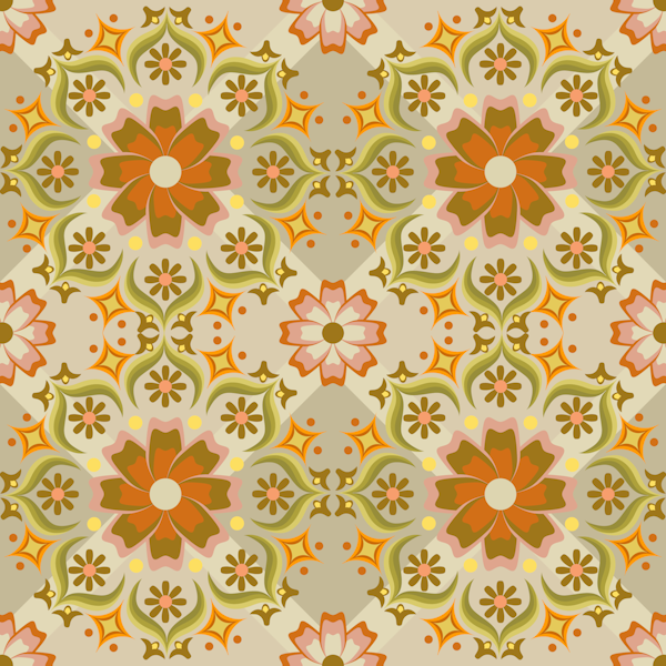 Retro Vintage tiled wallpaper