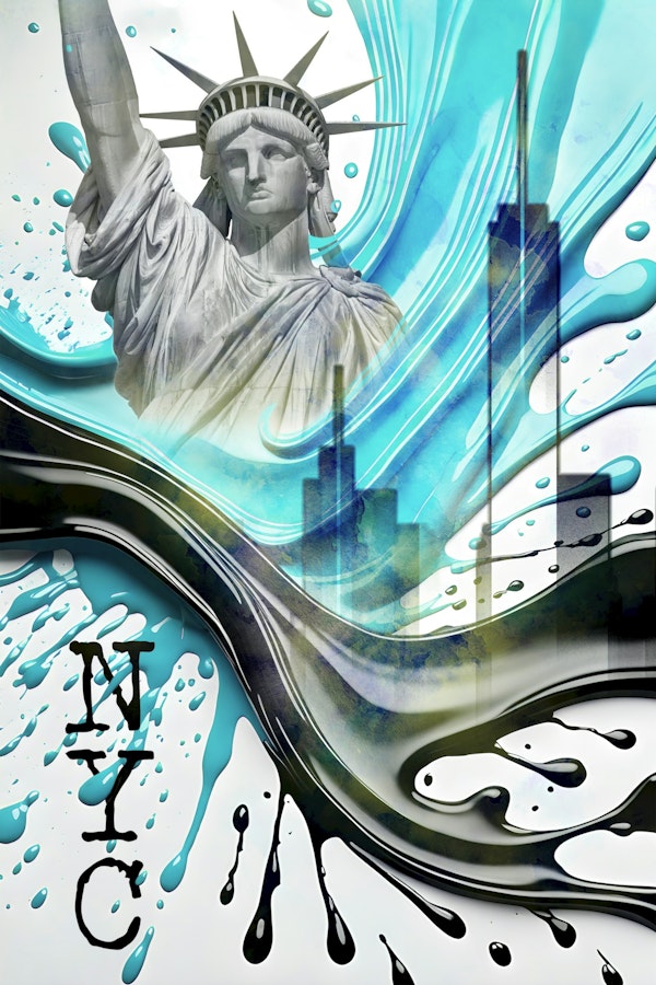NYC Art Splashes turquoise