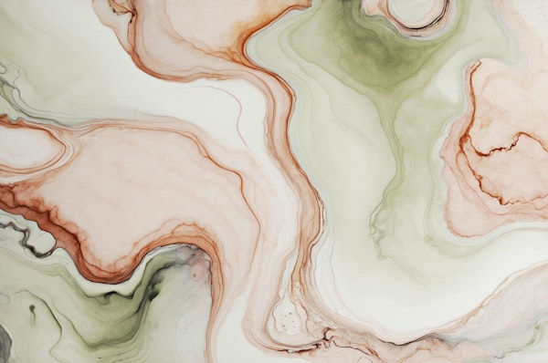 MARBLED INK SAGE GREEN & SOFT PINK