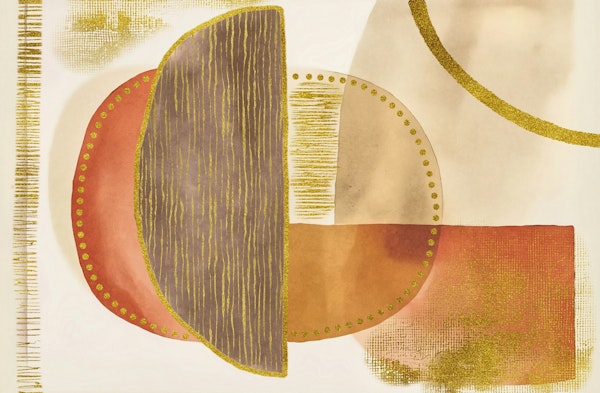 Watercolor Shapes With Gold.