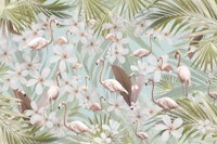 Pastel Flamingo Jungle Love 1 ταπετσαρία