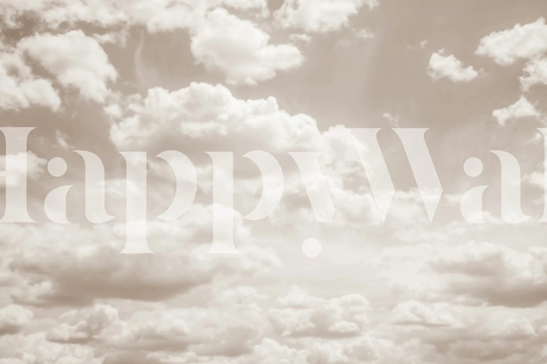 Soft beige clouds wallpaper in a room