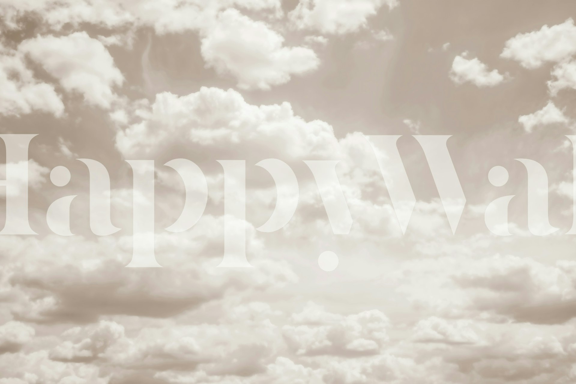 Soft Beige Clouds tapet i ett rum