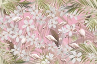Pastel Flamingo Jungle Love 2 ταπετσαρία