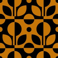 Checkered floral pattern golden black 3230F ταπετσαρία