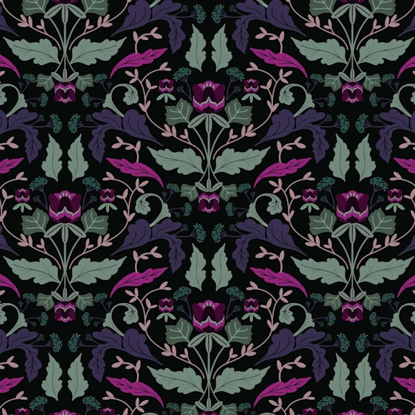 Dark Victorian Mirrored Tulip Flowers