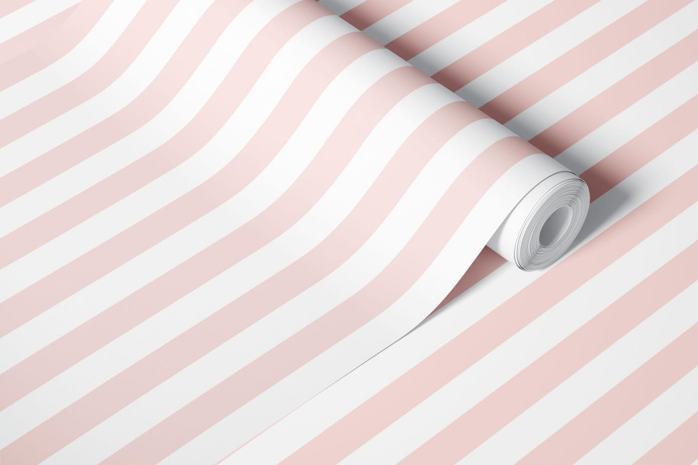 Crepe Pink and White Stripes wallpaper roll