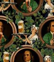 Cheers With Beer to History Benjamin Franklin papel pintado