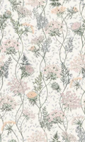 Wildflower meadow Queen Anne's lace off white wallpaper