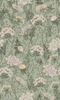 Bohemian Wildflower meadow sage green wallpaper
