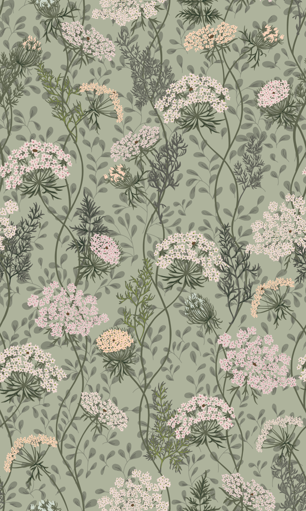 Bohemian Wildflower meadow sage green