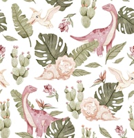 Dino Girl - white tapet