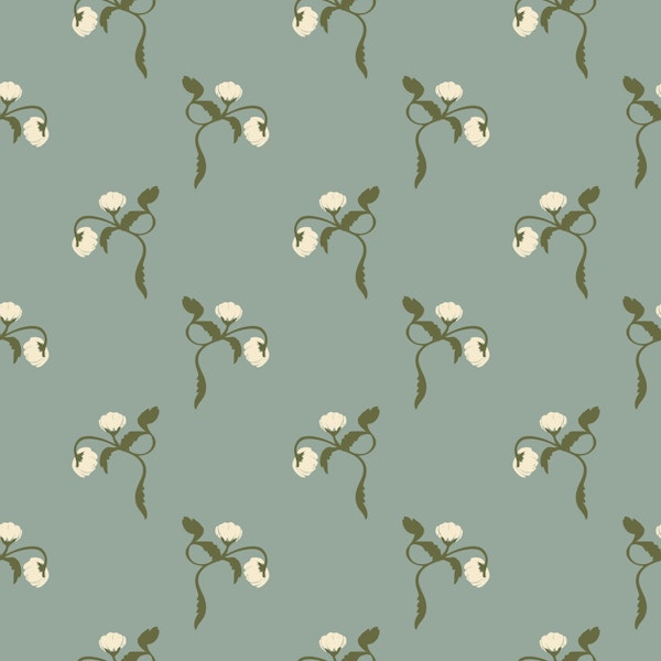 Peony flowers large – blue and beige