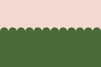 Pink and Green Two-Toned Scallop tapete