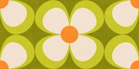 Groovy Retro Geometric Floral Fresh Green carta da parati