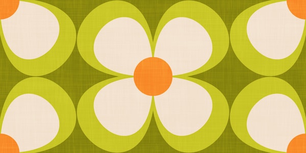 Groovy Retro Geometric Floral Fresh Green