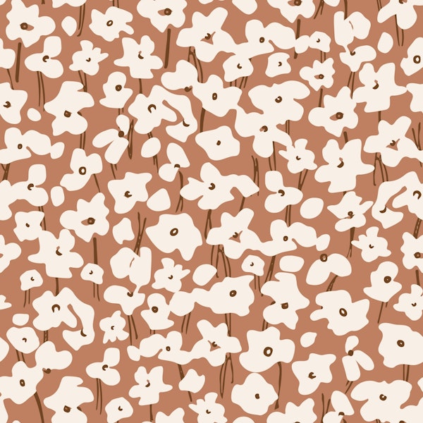 Floral Pattern Anna warm brown