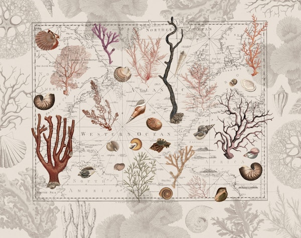 Vintage Map Maritime Ocean Journey