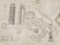 Vintage Italy Nostalgic Journey Collage Beige tapete