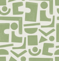 Geometric Abstract Shapes in Sage Green tapete