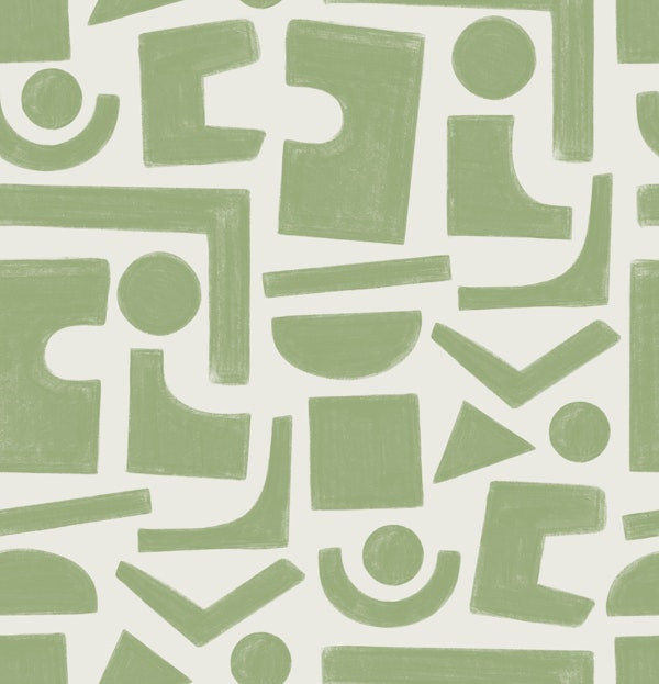 Geometric Abstract Shapes in Sage Green