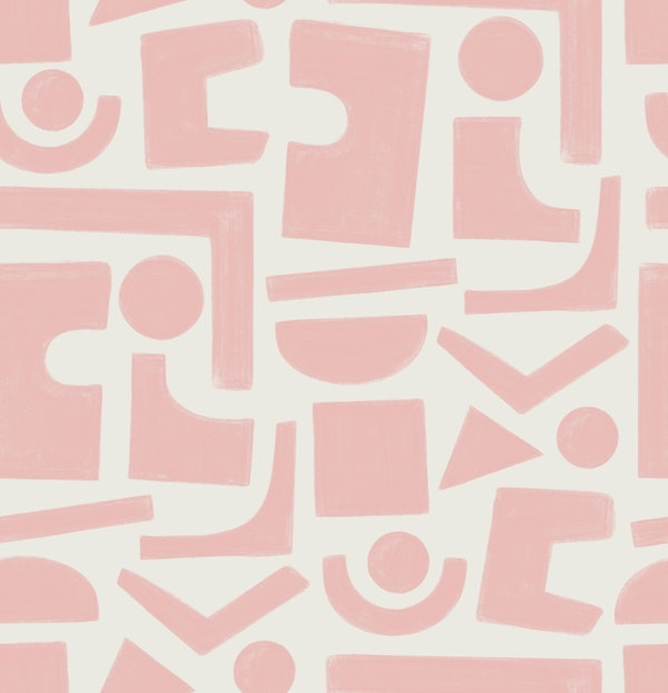 Geometric Abstraction Shapes Blush Pink Paint