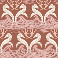 Vintage Art Nouveau Seahorses 7 carta da parati