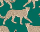 Walking Cheetah on Forest Green