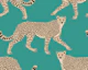 Walking Cheetah on Teal