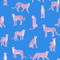 Pink Cheetah on Bleu de France carta da parati