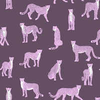 Pink Cheetah on Wenge Purple carta da parati