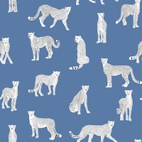 White Cheetah on Blue Yonder carta da parati