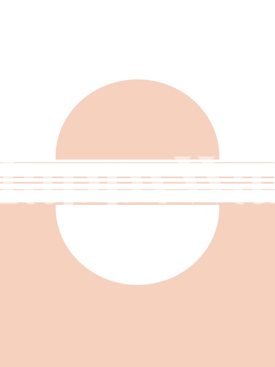 Minimalistisk solopgang og solnedgang inspireret vægmaleri med pastelfarver og geometriske former.