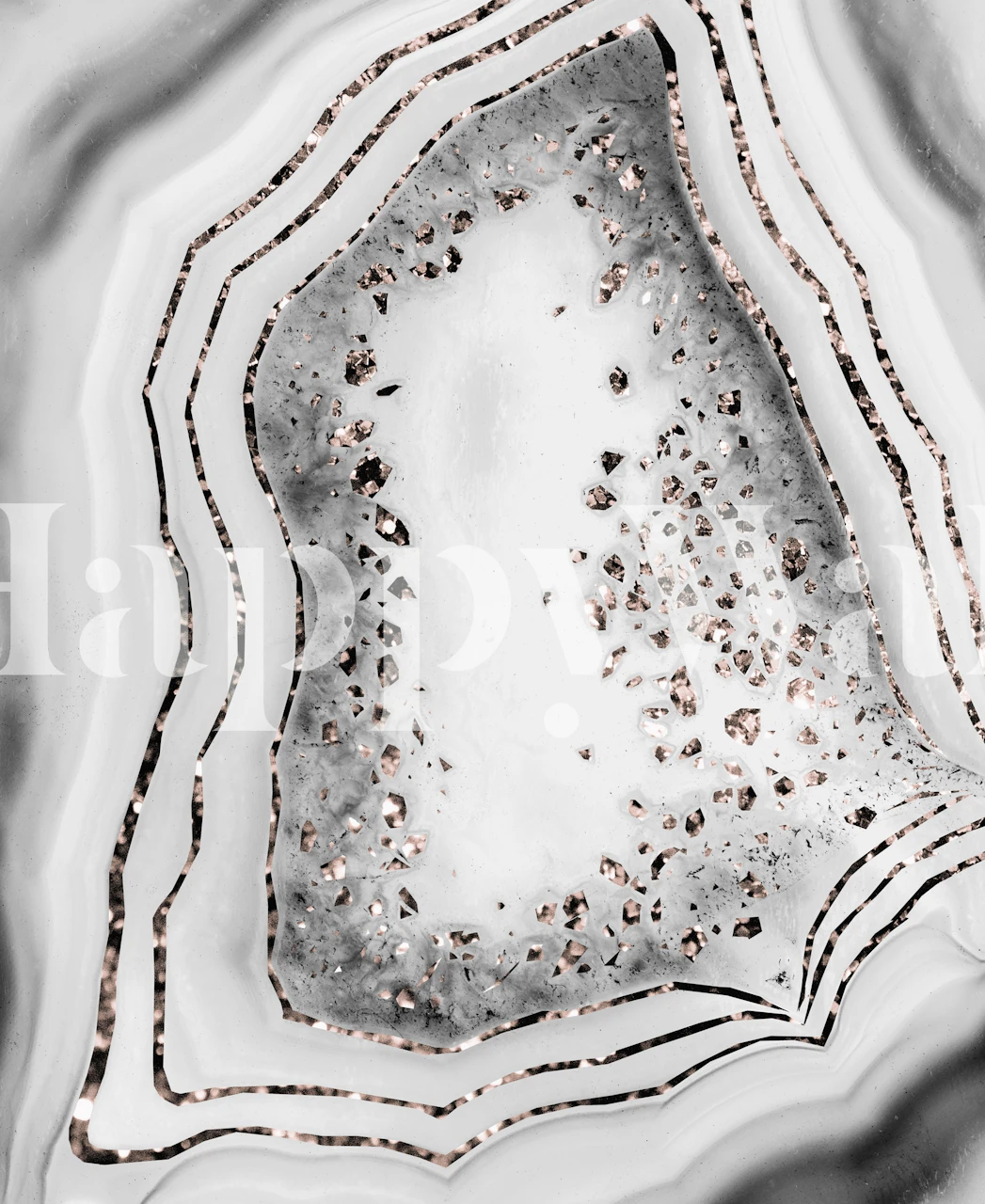 Agate Rose Gold Glitter Glam 2 wallpaper in a room