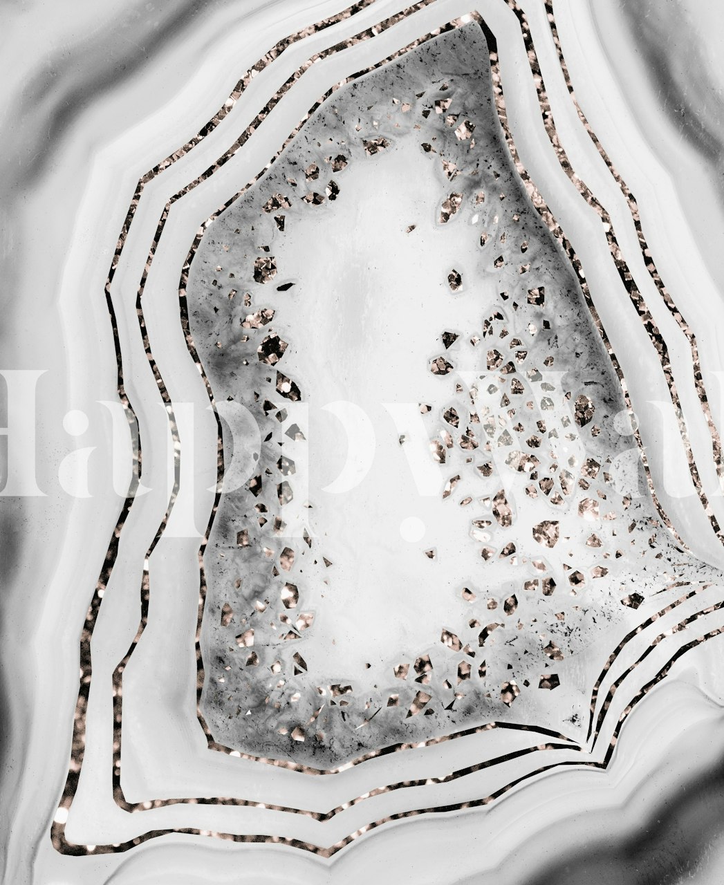 Agate Rose Gold Glitter Glam 2 wallpaper in a room