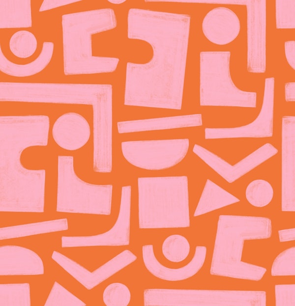 Large Geometric Abstraction Pink and Orange