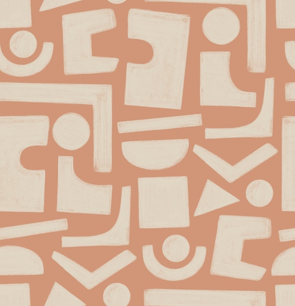 Geometric Shapes Abstraction in Peach Beige