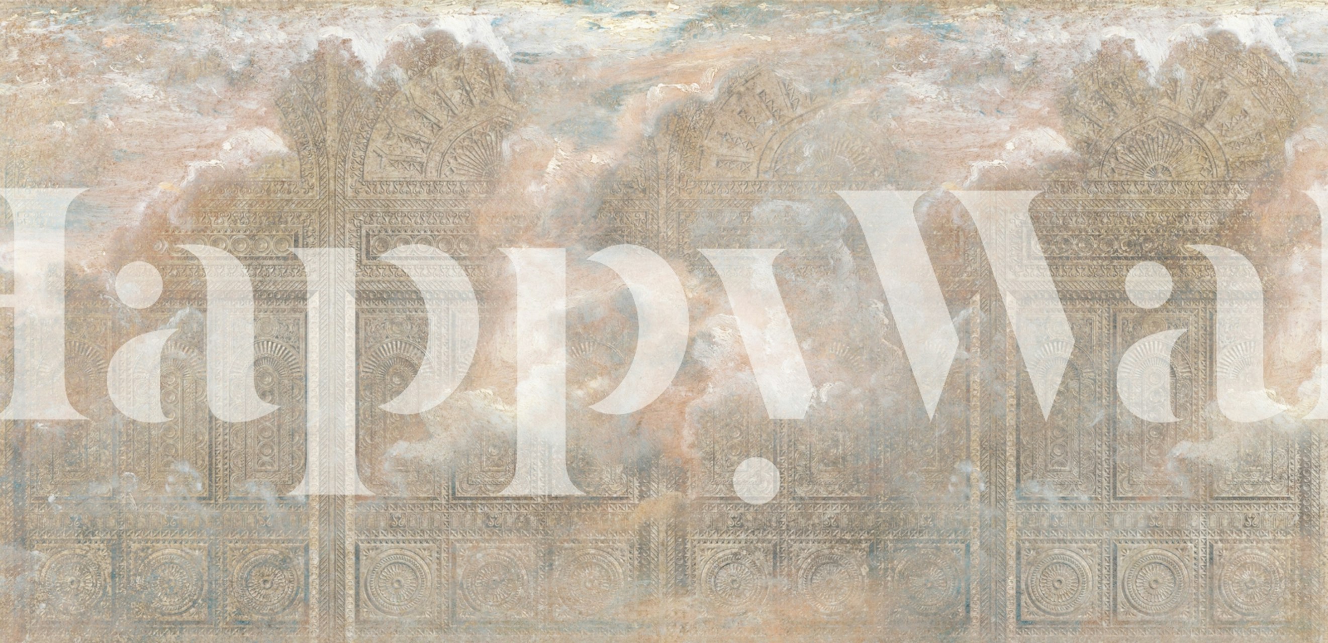 Shangri-la Dream Painting behang tentoongesteld in een kamer