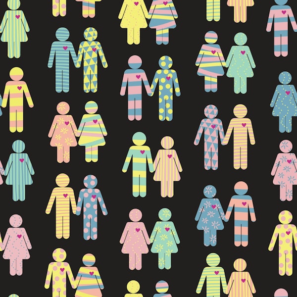 One Love Pride Pastel Rainbow Couples - Black