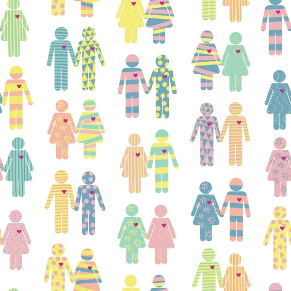 One Love Pride Pastel Rainbow Couples - WHite