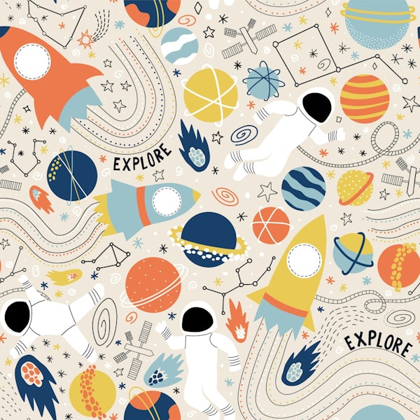 Explore Outer Space - Kids Universe on Beige
