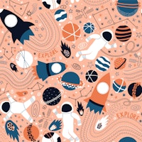 Explore Outer Space - Kids Universe on Peach papiers peint