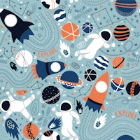 Explore Outer Space - Kids Universe on Blue papiers peint
