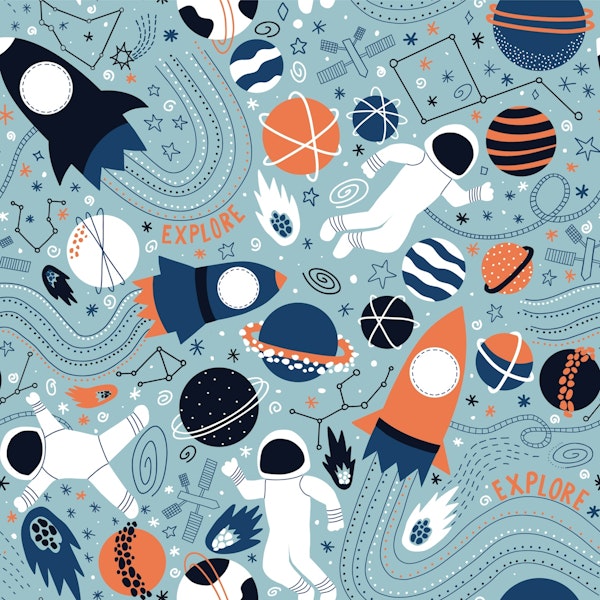 Explore Outer Space - Kids Universe on Blue