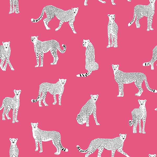 White Cheetah on Hot Pink