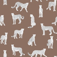 White Cheetah on Brown Shadow carta da parati