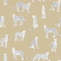 White Cheetah on Dark Vanilla carta da parati