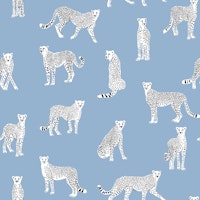 White Cheetah on Powder Blue carta da parati