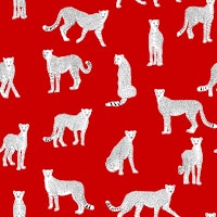 White Cheetah on Uni Red carta da parati