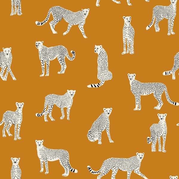 Vintage White Cheetah on Ochre